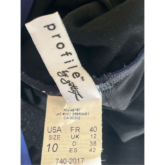 Profile by Gottex blue ruched ruffle hem tummy control flattering 10 swimsuit - Picture 6 of 6